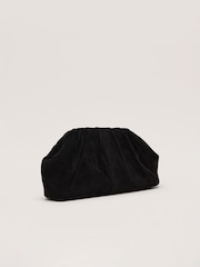 Phase Eight Black Suede Pouch Clutch Bag - Image 2 of 7