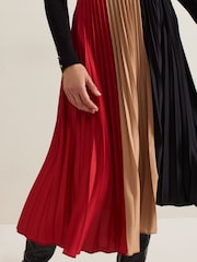 Phase Eight Black Kiera Colourblock Woven Hem Midi Dress - Image 7 of 8