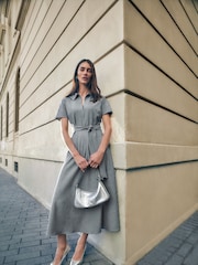 Phase Eight Grey Silvia Tonic Midi Shirt Dress - Image 1 of 7