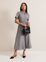 Phase Eight Grey Silvia Tonic Midi Shirt Dress - Image 2 of 7