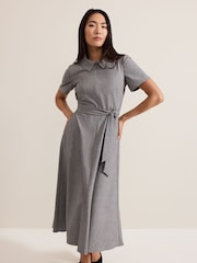 Phase Eight Grey Silvia Tonic Midi Shirt Dress - Image 4 of 7