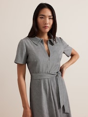 Phase Eight Grey Silvia Tonic Midi Shirt Dress - Image 5 of 7