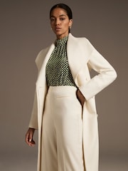 Phase Eight White Nicci Belted Wool Coat - Image 2 of 9