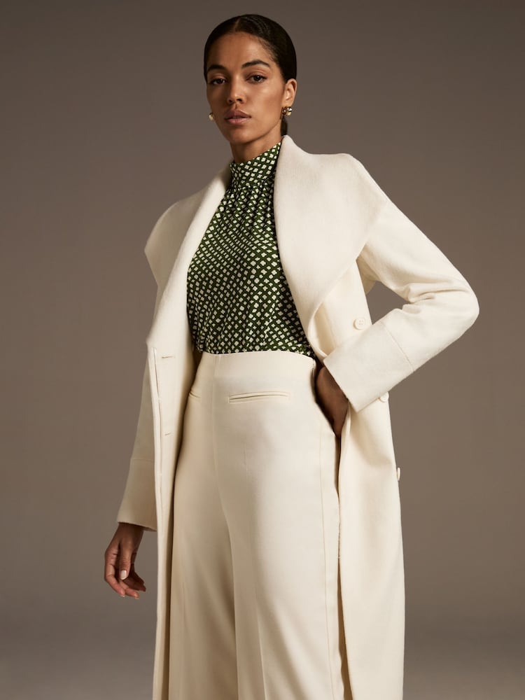 Phase Eight White Nicci Belted Wool Coat - Image 2 of 9