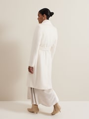 Phase Eight White Nicci Belted Wool Coat - Image 4 of 9