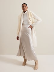 Phase Eight White Nicci Belted Wool Coat - Image 5 of 9