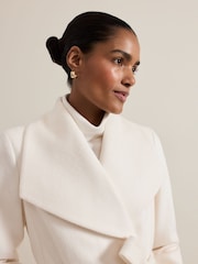 Phase Eight White Nicci Belted Wool Coat - Image 7 of 9