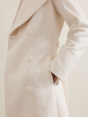 Phase Eight White Nicci Belted Wool Coat - Image 8 of 9