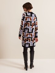 Phase Eight Black Brianna Jacquard Tunic Knitted Dress - Image 2 of 7