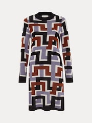 Phase Eight Black Brianna Jacquard Tunic Knitted Dress - Image 7 of 7
