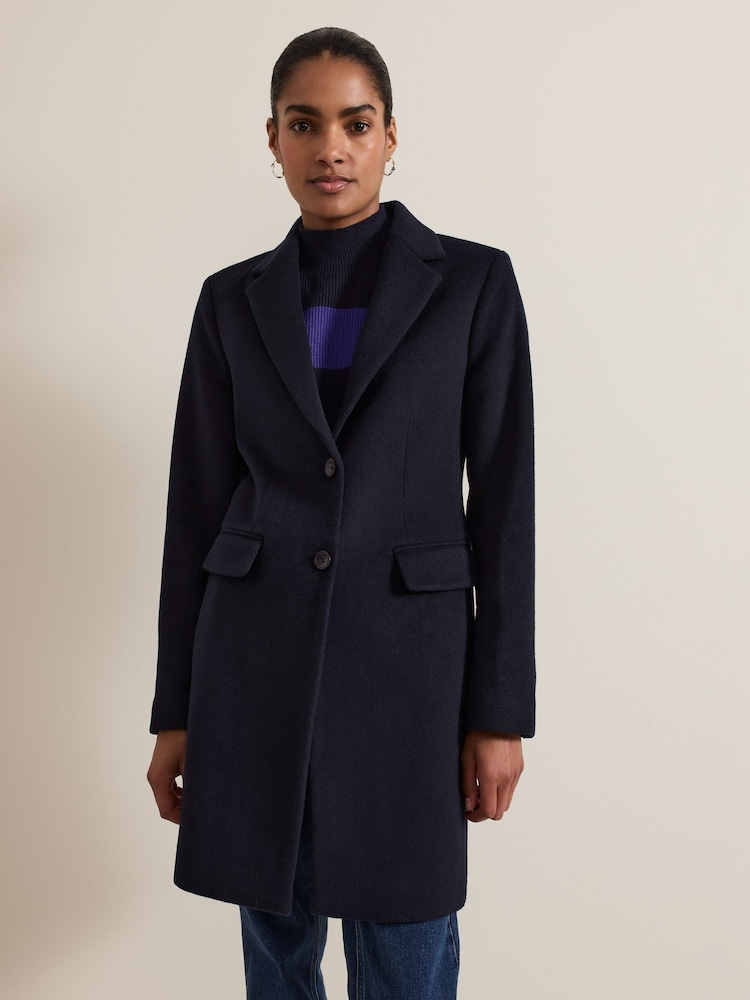 Phase Eight Blue Lydia Wool Coat - Image 1 of 7