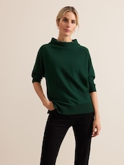 Phase Eight Green Salima Funnel Neck Knit Jumper - Image 1 of 6