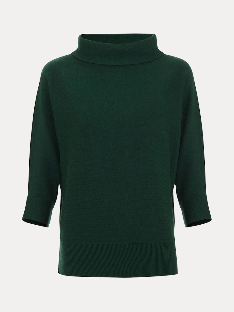 Phase Eight Green Salima Funnel Neck Knit Jumper - Image 6 of 6