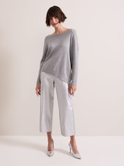 Phase Eight Silver Sofia Sparkle Asymmetric Jumper - Image 5 of 9