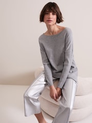 Phase Eight Silver Sofia Sparkle Asymmetric Jumper - Image 6 of 9
