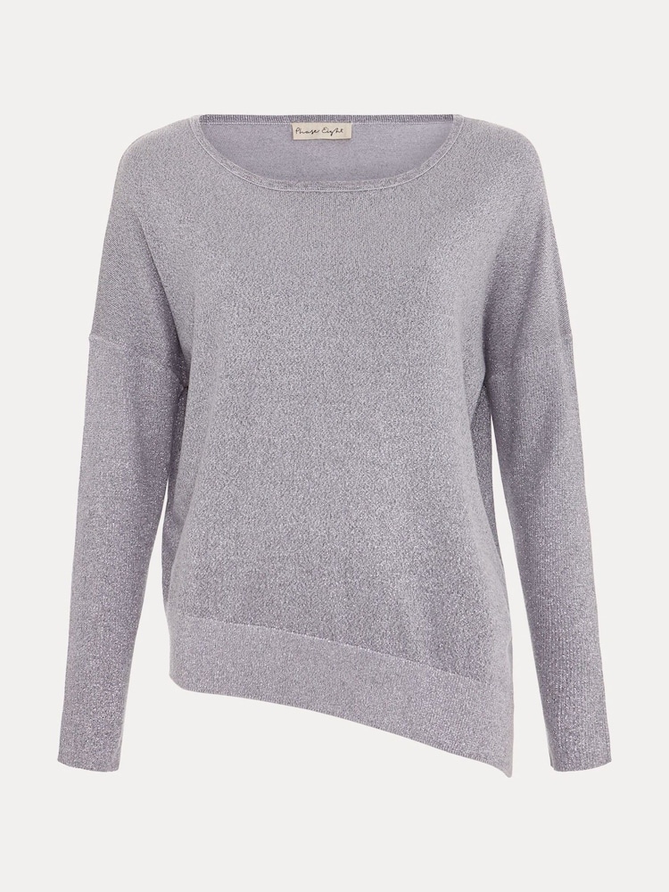 Phase Eight Silver Sofia Sparkle Asymmetric Jumper - Image 9 of 9