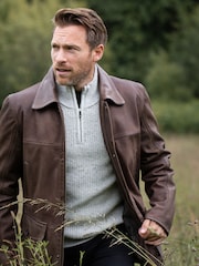 Lakeland Leather Brown Garth Collared Coat - Image 2 of 6