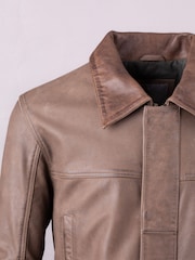 Lakeland Leather Brown Garth Collared Coat - Image 4 of 6