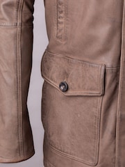 Lakeland Leather Brown Garth Collared Coat - Image 5 of 6