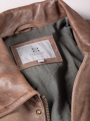 Lakeland Leather Brown Garth Collared Coat - Image 6 of 6