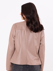 Lakeland Leather Taupe Crosby Collarless Leather Jacket - Image 2 of 6