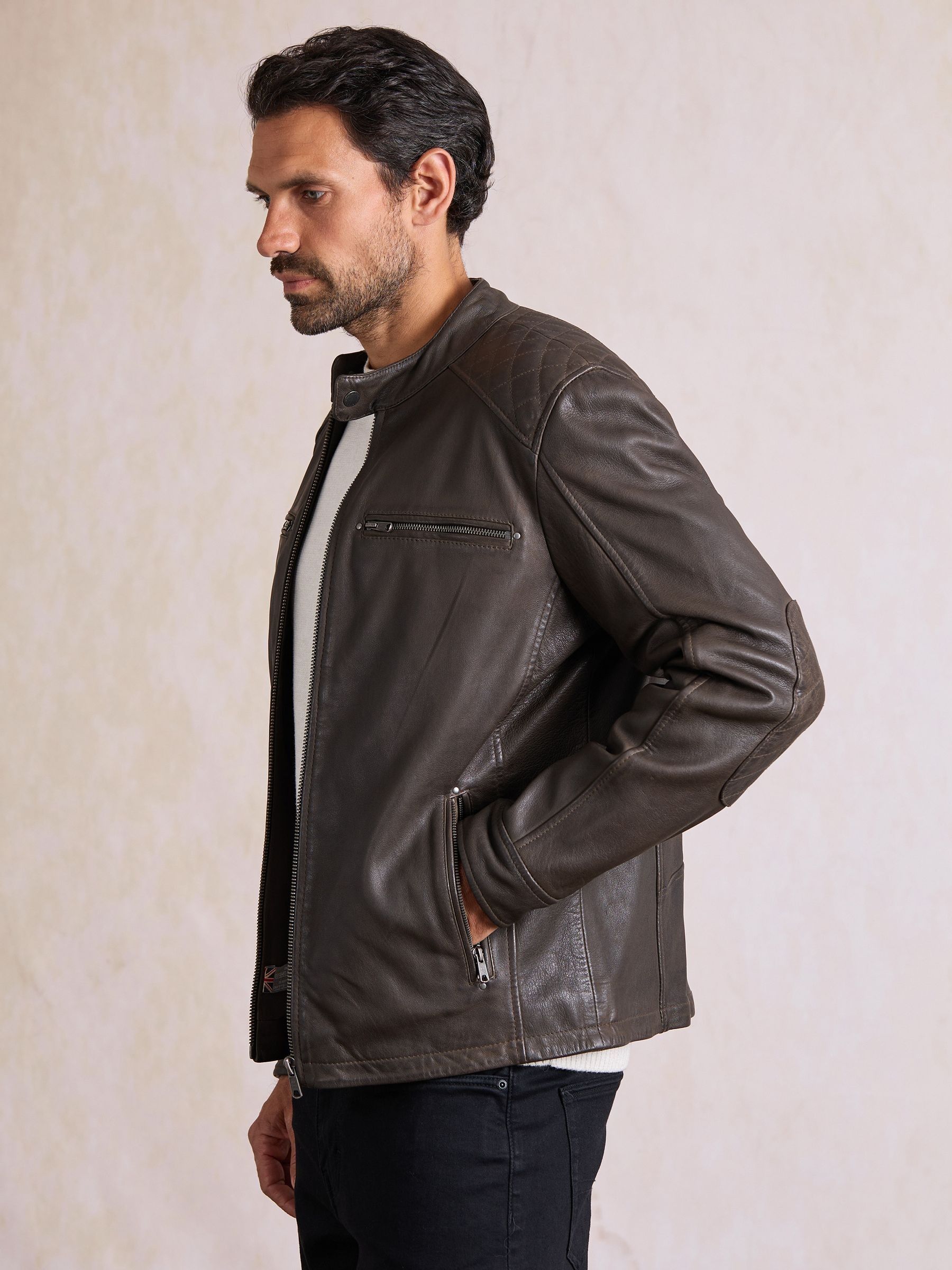 Buy Lakeland Leather Brown Harker Jacket from Next USA