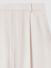 Crème - Pantalons en sergé à taille élastiquée et amples Reiss Eden - Image 7 sur 7