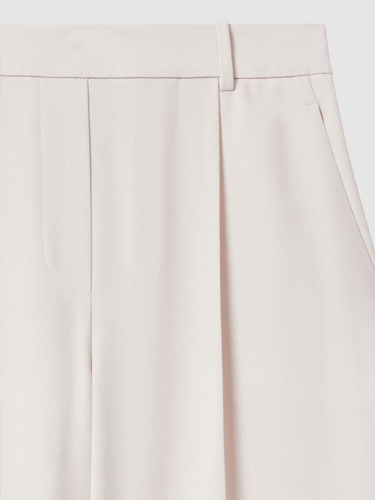 Crème - Pantalons en sergé à taille élastiquée et amples Reiss Eden - Image 7 sur 7