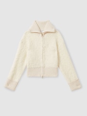 Reiss Becky Fluffy Zip-Through pletena jopa z volno - Slika 2 iz 4