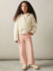 Reiss Becky Fluffy Zip-Through pletena jopa z volno - Slika 3 iz 4