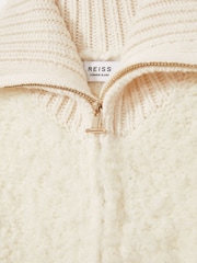 Reiss Becky Fluffy Zip-Through pletena jopa z volno - Slika 4 iz 4