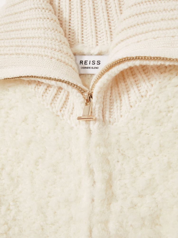 Reiss Becky Fluffy Zip-Through pletena jopa z volno - Slika 4 iz 4