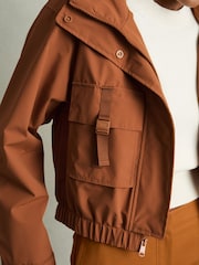 Reiss Rust Connie Technical Hooded Utility Jacket - Image 4 of 7