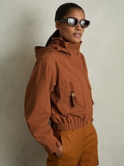 Reiss Rust Connie Technical Hooded Utility Jacket - Image 5 of 7