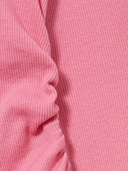 Reiss Pink Trina 9-13 yrs Cotton Blend Ruched T-Shirt - Image 4 of 4