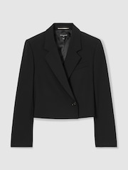 Reiss Black Louise Atelier Cropped Blazer - Image 2 of 6