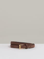 חום-אדמדם - Reiss Holly Leather Skinny Belt - Image 1 of 4