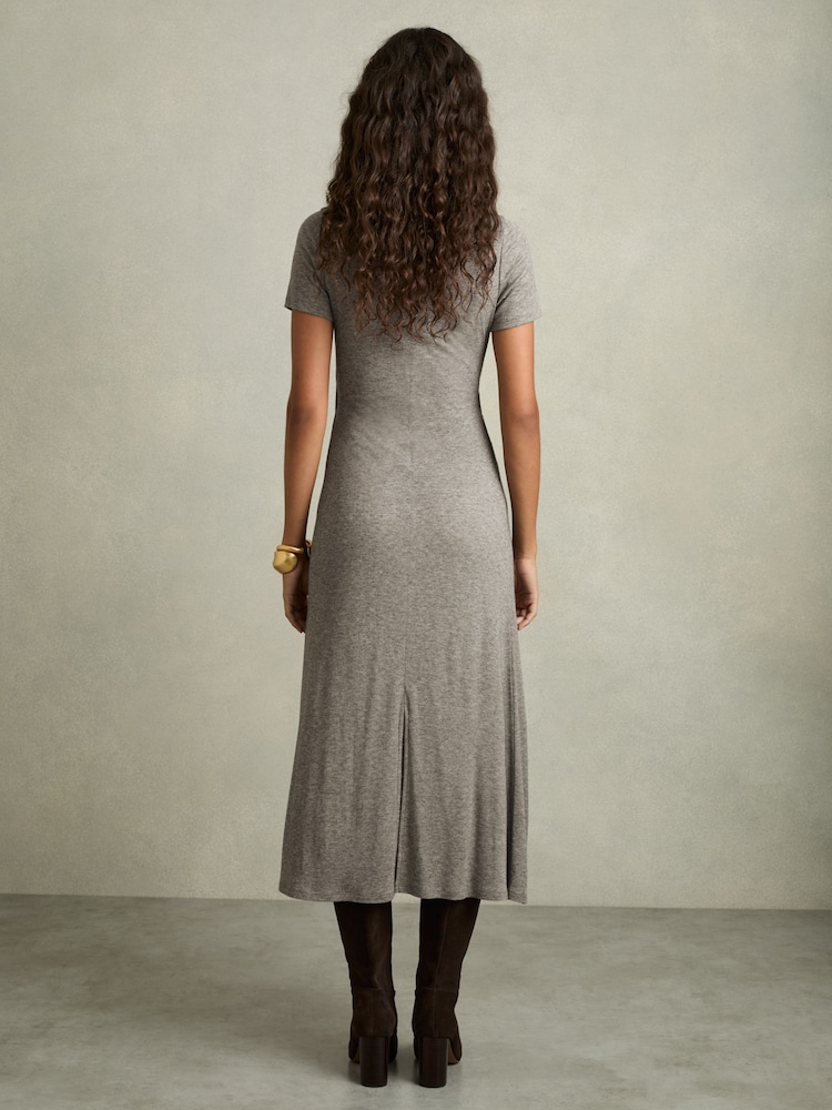 Buy Reiss Grey Hadley Jersey Twist-Detail Midi Dress from Next USA