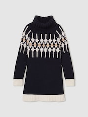 Reiss Emily Wool-Blend Fairisle Pattern Roll-Neck Dress - Imagen 2 de 4