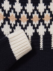 Reiss Emily Wool-Blend Fairisle Pattern Roll-Neck Dress - Imagen 4 de 4