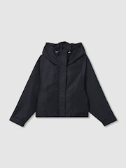 Reiss Navy Rhea Technical Water-Repellent Hooded Jacket - Image 2 of 6