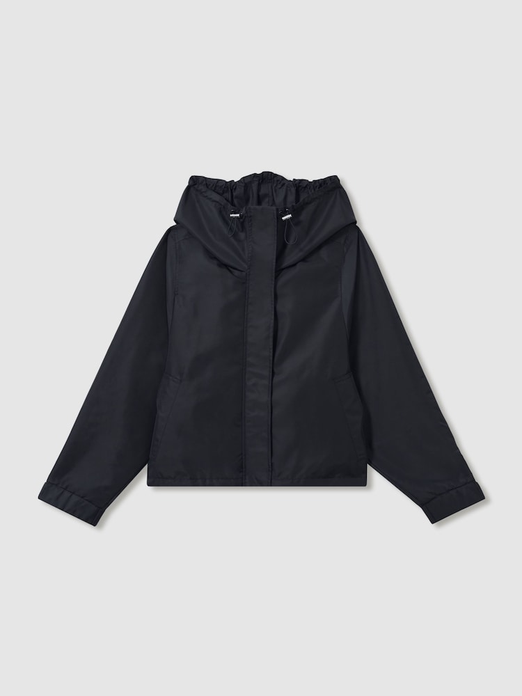 Reiss Navy Rhea Technical Water-Repellent Hooded Jacket - Image 2 of 6