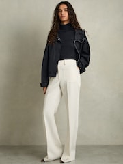 Reiss Navy Rhea Technical Water-Repellent Hooded Jacket - Image 3 of 6