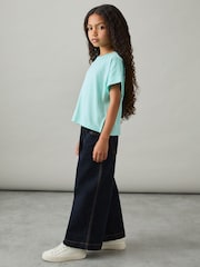 Reiss Aqua Lois 9-13 yrs Cotton Oversized Short-Sleeve T-Shirt - Image 3 of 4