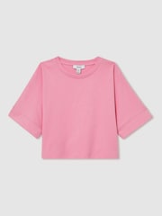 Reiss Bright Pink Lois 4-9 yrs Cotton Oversized Short-Sleeve T-Shirt - Image 2 of 4