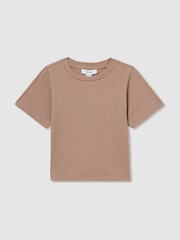 Reiss Berry Victoria 13-14 yrs Cotton-Jersey Ribbed Short-Sleeve T-Shirt - Image 1 of 4