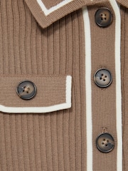 Reiss Brown Sofia 13-14 yrs Rib-Knit Button-Down Dress - Image 4 of 4