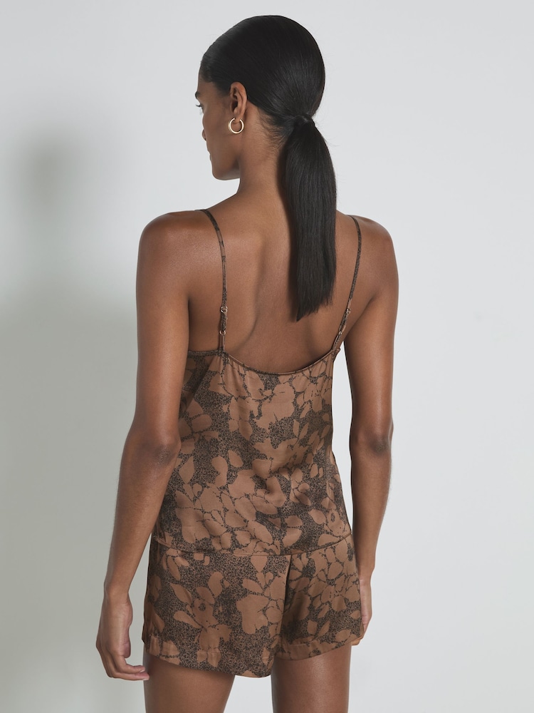 Reiss Chloe satijnen pyjama met print - Image 4 of 5