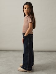 Reiss Berry Victoria 4-9 yrs Cotton-Jersey Ribbed Short-Sleeve T-Shirt - Image 1 of 4