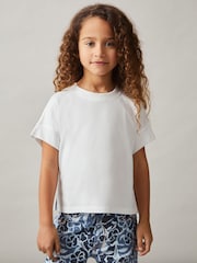 Reiss Ivory Lois 9-13 yrs Cotton Oversized Short-Sleeve T-Shirt - Image 1 of 4